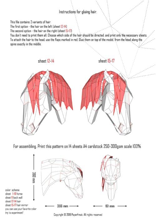 Papercraft Arabian horse en origami 3D