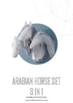 Papercraft de cavalo árabe em origami 3D