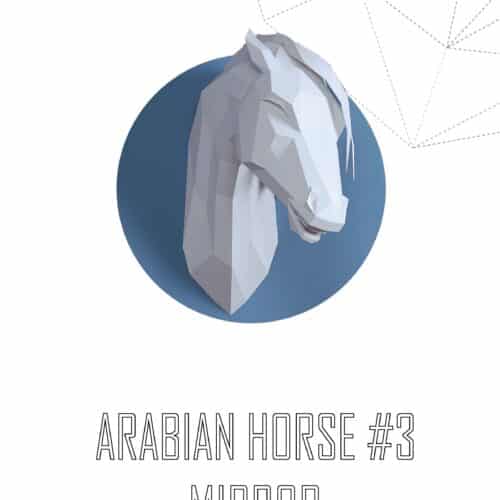 Papercraft de cheval arabe en origami 3D