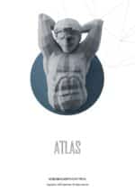 Papercraft de Atlas em origami 3D