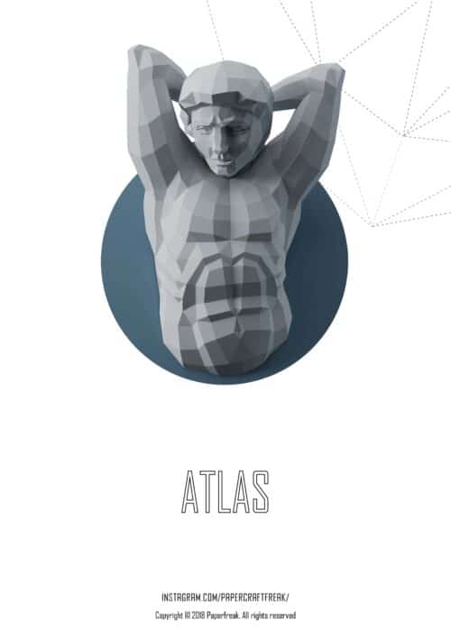 Papercraft de Atlas em origami 3D
