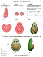 Papercraft di avocado con cuore in origami 3D