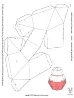 Papercraft di avocado con cuore in origami 3D