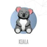 Papercraft de oso koala bebé en origami 3D