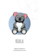 Papercraft de oso koala bebé en origami 3D