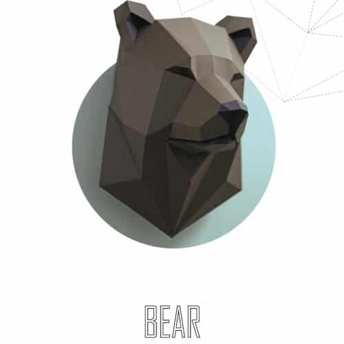 Papercraft de cabeça de leão em origami 3D