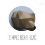 Papercraft de tête de trophée d'ours en origami 3D