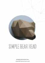 Papercraft de tête de trophée d'ours en origami 3D