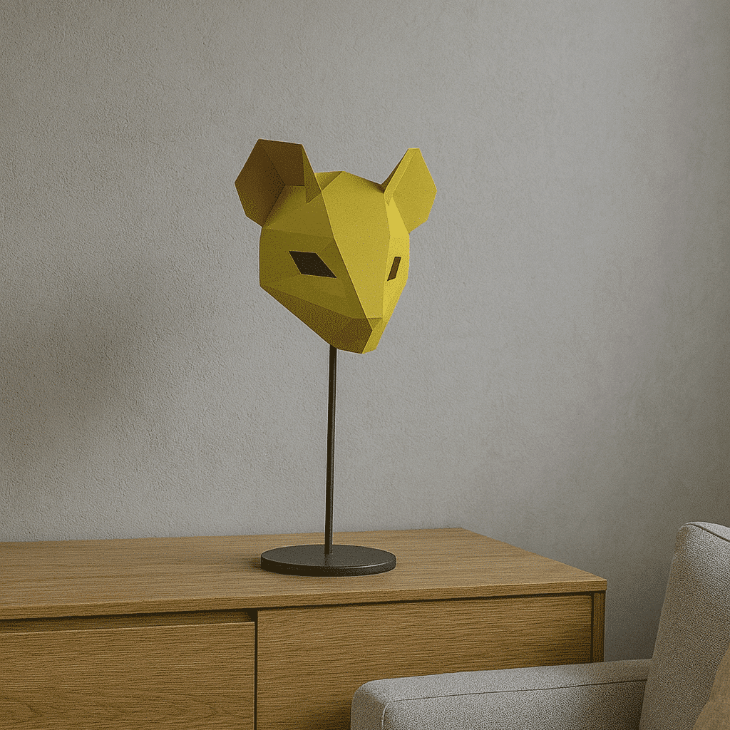 Papercraft de masque de souris en origami 3D