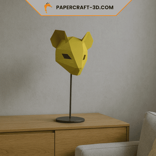 Papercraft de masque lapin en origami 3D