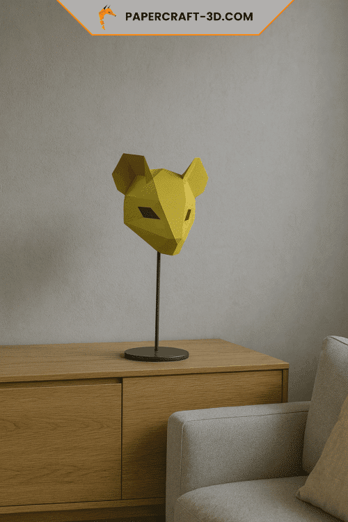 Papercraft de masque de souris en origami 3D