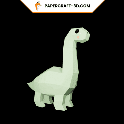 Mini brontosaure en papercraft 3D
