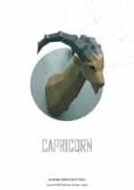 Papercraft de cabra ibex em origami 3D