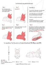 Papercraft 3D cat with hanging paws origami