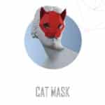 Papercraft di maschera da gatto in origami 3D