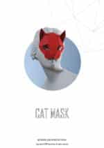 Papercraft di maschera da gatto in origami 3D
