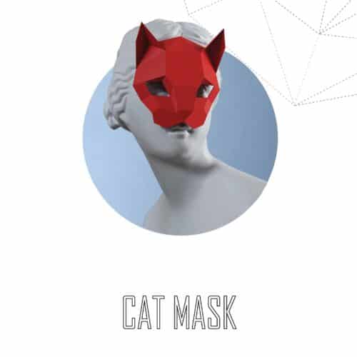Papercraft de masque chat en origami 3D