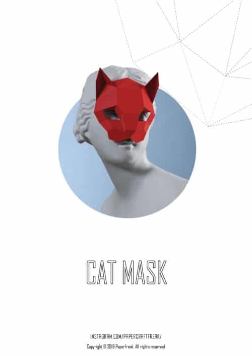Papercraft di maschera da gatto in origami 3D
