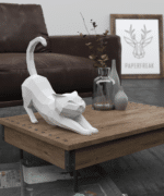 Papercraft de chat qui s'étire en origami 3D