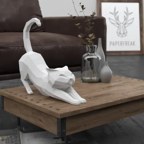 Papercraft d'écureuil assis en origami 3D