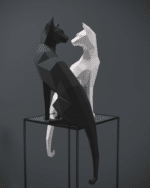 Papercraft oriental cat in origami 3D