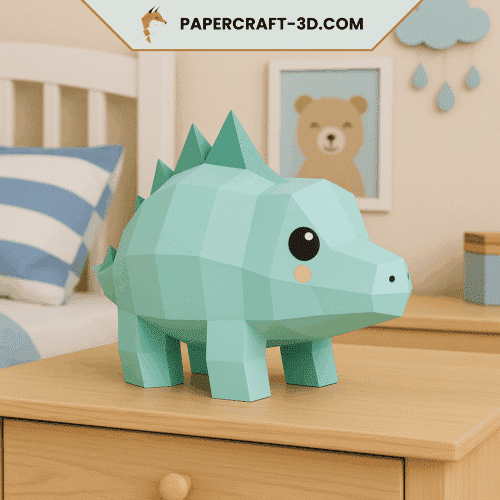Mini stégosaure en papercraft 3D