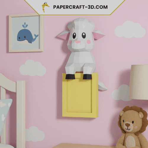 Cadre photo mouton en papercraft 3D