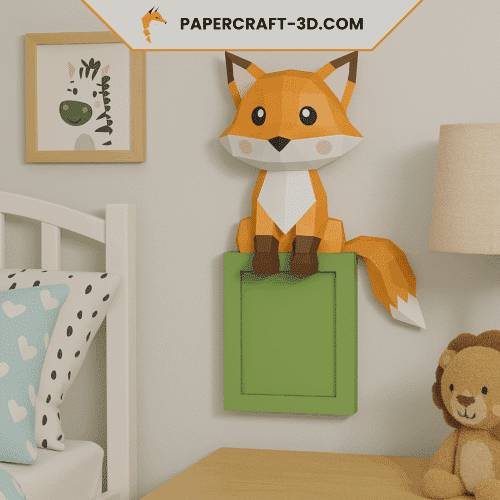 Cadre photo renard en papercraft 3D