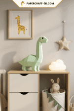 Mini brontosaure en papercraft 3D