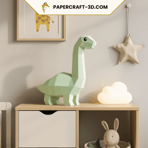 Mini brontosaure en papercraft 3D