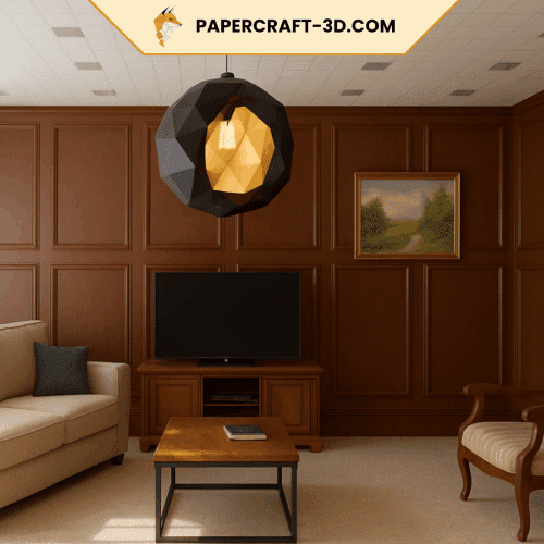 Lampe géode en papercraft 3D