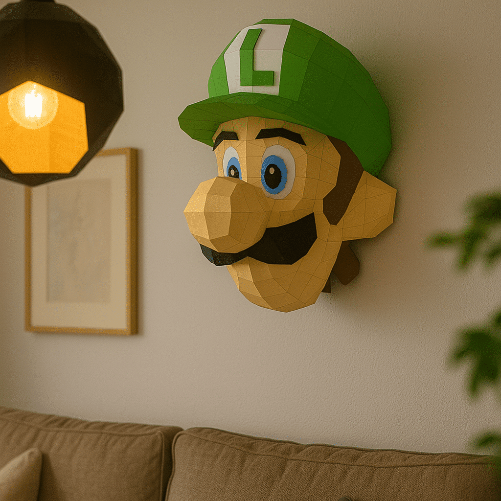 Luigi de Mario en papercraft 3D