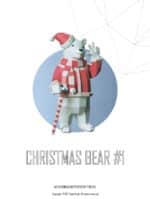 Papercraft christmas bear in origami