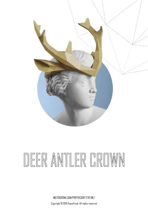 Papercraft couronne de bois de cerf en origami 3D