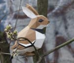 Papercraft sparrow and rabbit origami 3D
