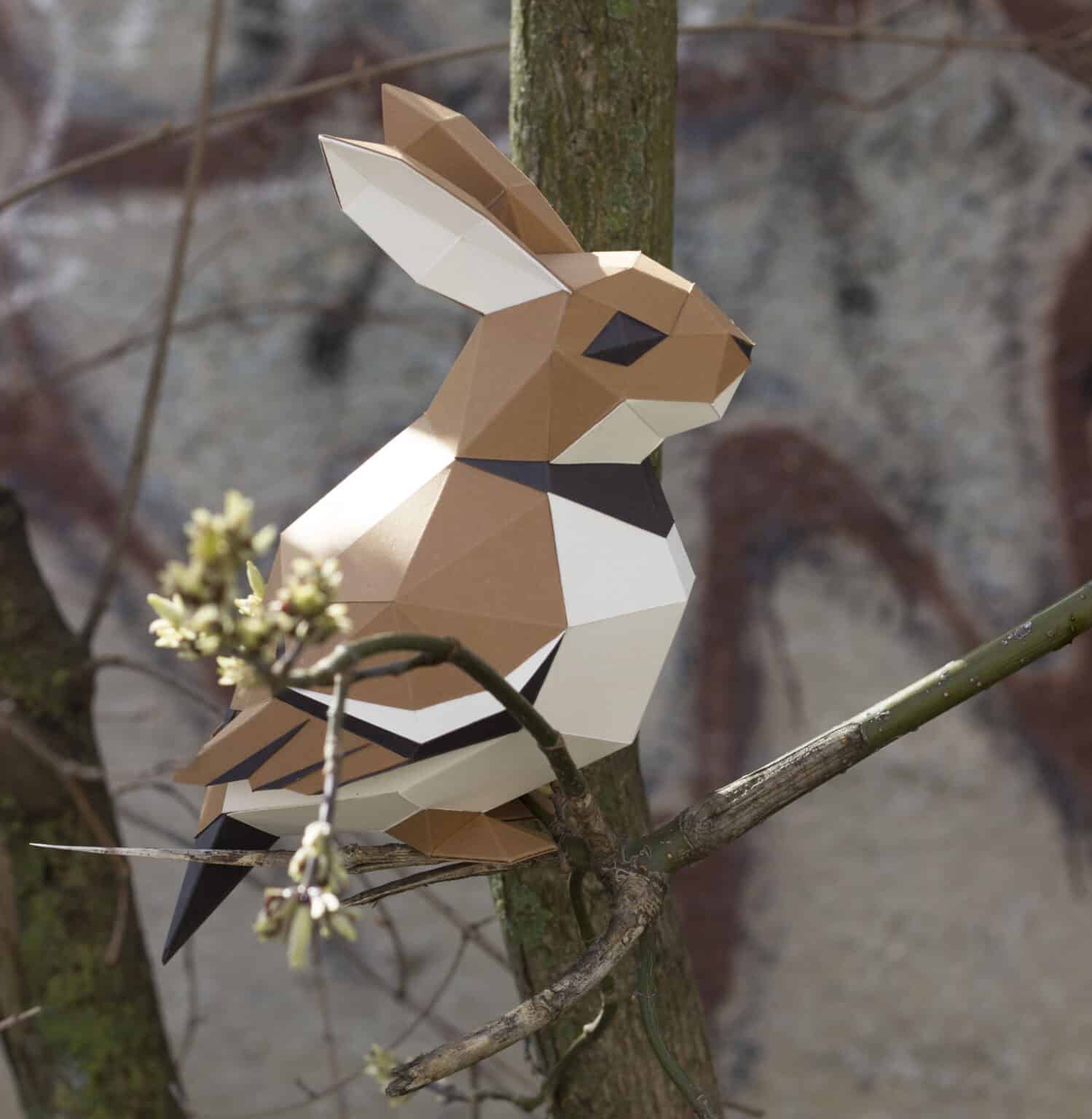 Papercraft de moineau et lapin en origami 3D Papercraft de moineau et lapin en origami 3D