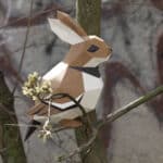 Papercraft de moineau et lapin en origami 3D