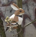 Papercraft sparrow and rabbit origami 3D