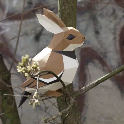 Papercraft de moineau et lapin en origami 3D