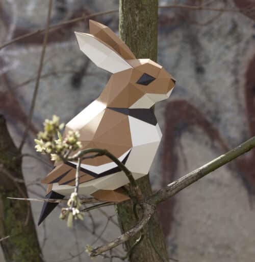 Papercraft de moineau et lapin en origami 3D
