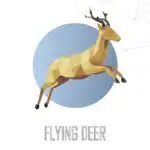 Papercraft flying deer in origami