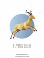 Papercraft flying deer in origami
