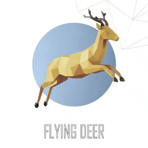 Papercraft flying deer in origami
