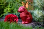 Papercraft sitzender Hase in Origami 3D