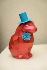 Papercraft sitzender Hase in Origami 3D