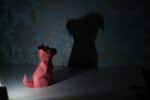 Papercraft de cabeza de doberman en origami 3D
