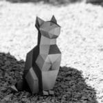 Papercraft cat in origami 3D
