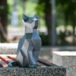 Papercraft cat in origami 3D