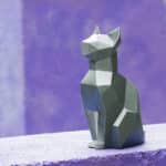 Papercraft cat in origami 3D