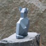 Papercraft cat in origami 3D